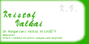 kristof valkai business card